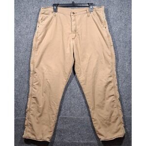 Wrangler Fleece Lined Pants Men's 38 x 32 Brown Carpenter Workwear Warm Durable